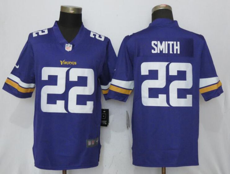 2017 men NFL NEW Nike Dallas Vikings 22 Smith Purple Vapor Untouchable Limited Jersey